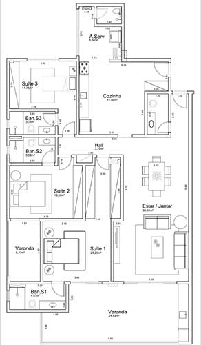 Planta baixa de Residencial Campo Belo